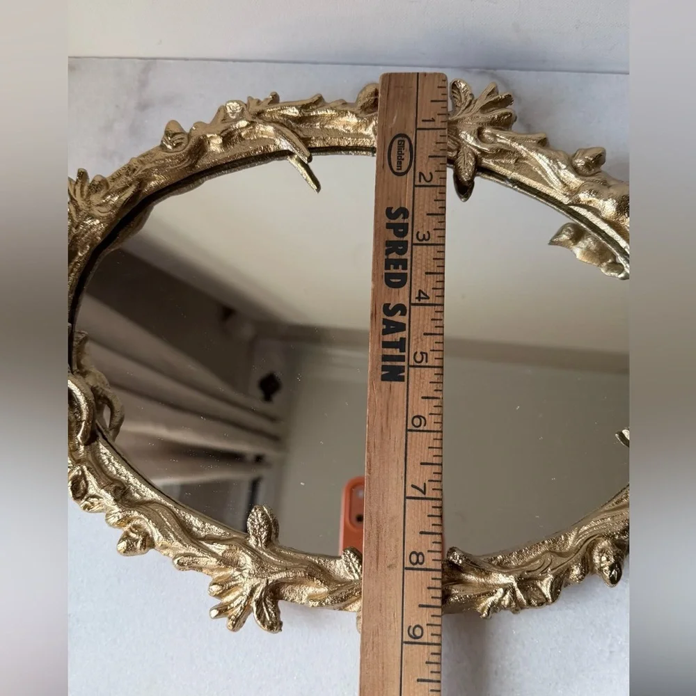 Ashland Ornate Gold Floral Oval Mirror Antique Gold Vintage Botanical Mirror